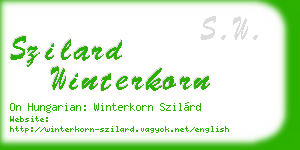 szilard winterkorn business card